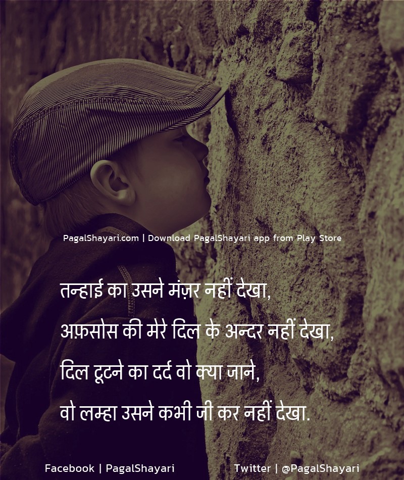 तन्हाई का उसने मंज़र नहीं देखा