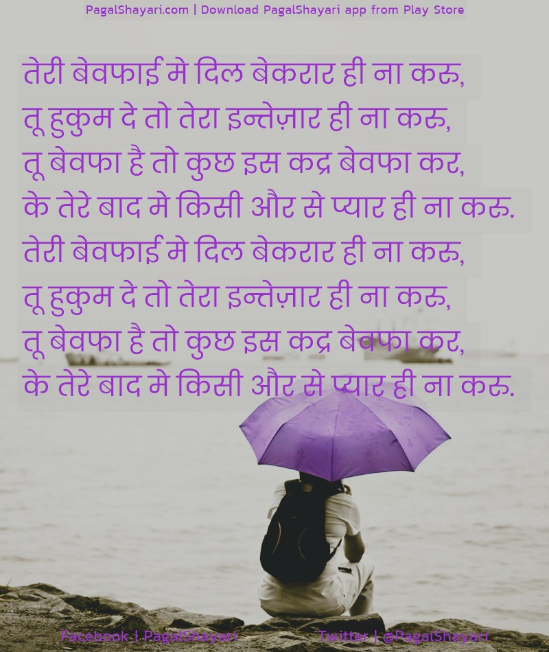तेरी बेवफाई मे दिल बेकरार ही ना करु