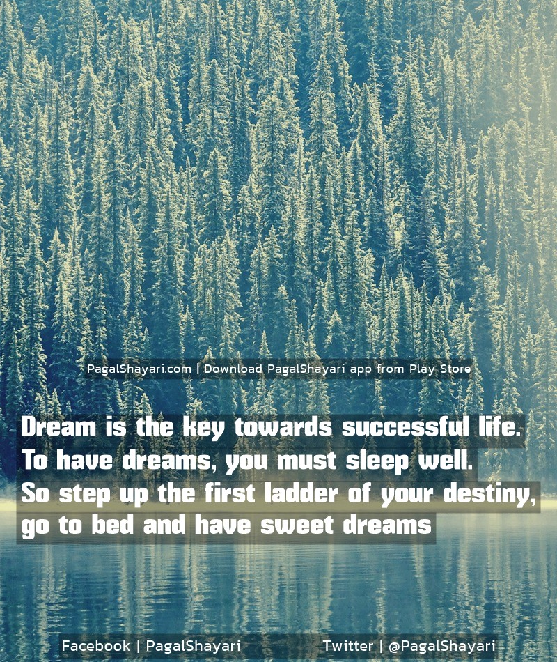 Dream is the key towards successful life
To have dreams